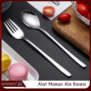 Sendok Garpu Stainless Steel Sumpit Korea Ala Korean Style Spoon Fork Sujeo Anti Karat Premium Peral