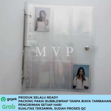 Binder Transparan A4 6 ring untuk Binder Photocard Polaroid Binder Tra Multicolor