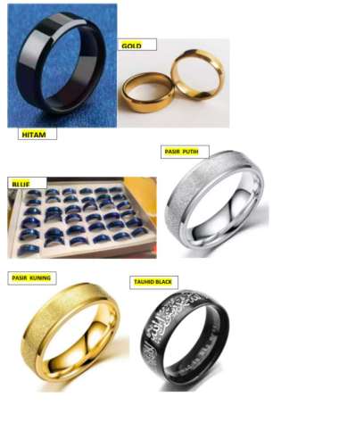 Cincin EMAS, TAUHID TITANIUM hitam grade A/cincin couple/cincin wanita-pria/cincin terlaris/promo ci