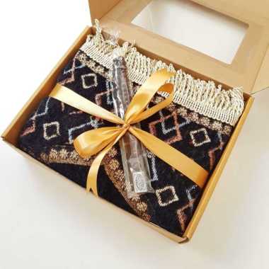 [BLTZ] LIMITED EDITION SAJADAH TURKI FREE TASBIH KAYU PACKING BOX SOUVENIR HAJI UMROH KADO GURU Navy
