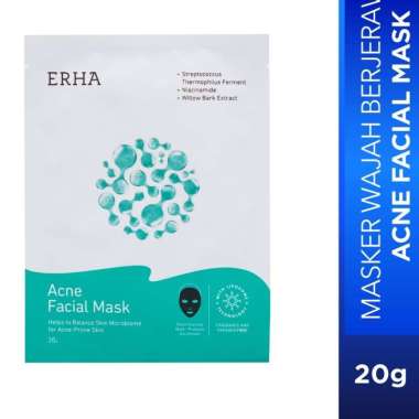 ERHA Acne Facial Mask 1pcs - Sheetmask Untuk Jerawat - Masker Ampuh Atasi Jerawat - Masker Wajah Pen
