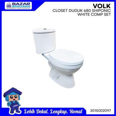 Volk - Closet / Kloset / Toilet Duduk Kw1 680 Siphonic White Complete Set