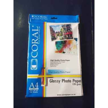 CORAL GLOSSY PHOTO PAPER A4 120 GSM 100 lembar/ KERTAS FOTO BROSUR