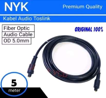 Kabel Fiber Optic Audio Cable Optical Optic NYK 5 Meter