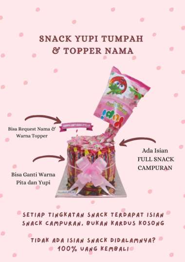 Snack yupi tumpah 1 tingkat beng beng, snack tower, snackcake , snack ulang tahun Tanpa Topper