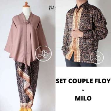 Setelan Kebaya Wanita Couple Floy & Kemeja Batik Panjang Pria KEMEJA "M" XL MILO