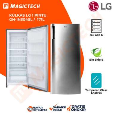 KULKAS FREEZER ES BATU / ASI 6 RAK LG GN-IN304SL / 304SL 171L