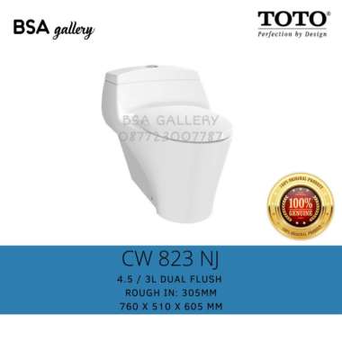 KLOSET TOTO CW823NJ / KLOSET DUDUK TOTO MONOBLOK PELAMPUNG FLEKSIBEL