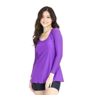 Lasona Terusan Renang Rok Wanita Tangan Panjang TRDP-C2438J-L4 M Purple Black