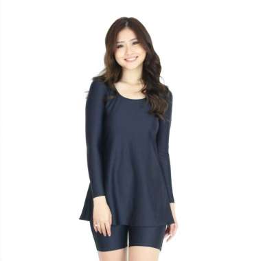 Lasona Terusan Renang Rok Wanita Tangan Panjang TRDP-C2438J-L4 XXL Black Black