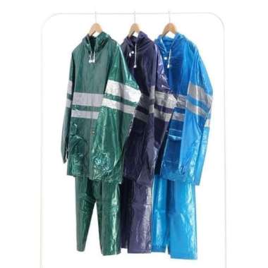 Jas Hujan Setelan ELMONDO 907 Stardust Tebal Karet Awet Jaket Celana Hijau