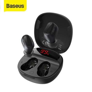 BASEUS TRUE WIRELESS BLUETOOTH EARPHONE MINI EARBUDS TWS WM01 PLUS Hitam