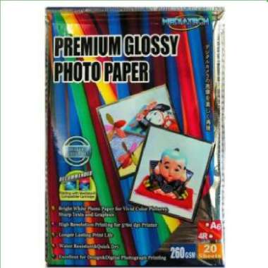 Mediatech Kertas Photo Premium Photo Paper Glossy A6 - 260gsm 20 sheet ( kertas photo ) - 31020