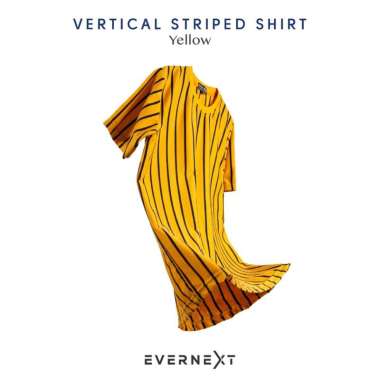 KAOS STRIPE SALUR PRIA WANITA KAOS BELANG GARIS VERTIKAL KAOS DISTRO PREMIUM UNISEX M L XL V. YELLOW