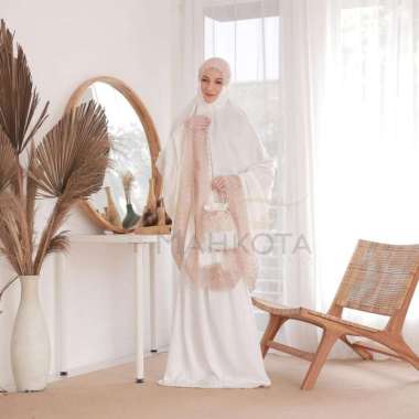 Mukena mahkota renda inara mukenah telekung sitinkhadijah dewasa jumbo renda mewah PUTIH