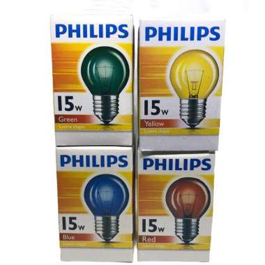 Lampu Bohlam Hias Warna Warni Philips 15 Watt Orange
