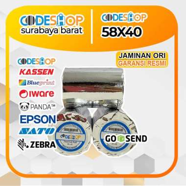 KERTAS THERMAL 58X40 CODESHOP 58 X 40 PUTIH