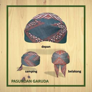 PECI BATIK TOPI BATIK  UDENG PASUDAN PECI BLANGKON KULUK SANTRI 4 GARUDA
