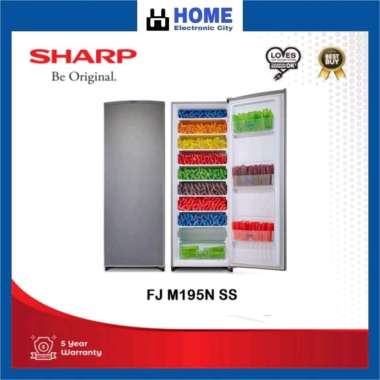 SHARP FJM195NSS Upright Freezer 8 Rak Garansi Resmi