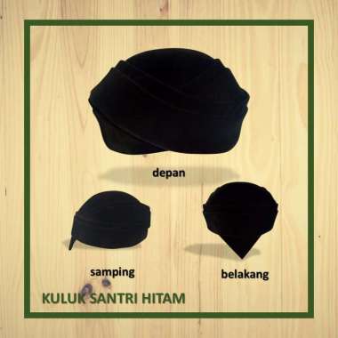 PECI SONGKOK KULUK SANTRI MERAH POLOS 6 HITAM