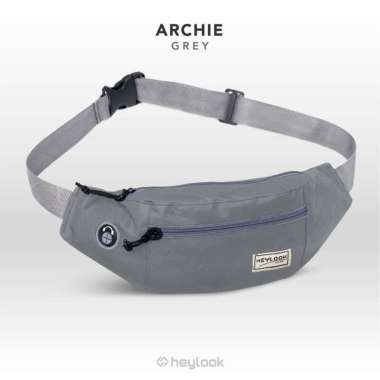 HEYLOOK Tas Selempang Pria Archie Tas Pria Distro Waistbag Tas Pinggang Outdoor Premium GREY