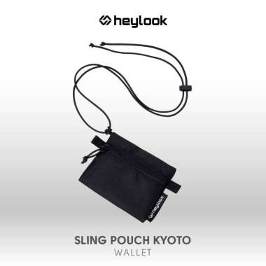 HEYLOOK Sling Pouch Kyoto Pouch Mini Wallet Neckbag Dompet Kartu Dompet Koin Sling Bag Pouch Black