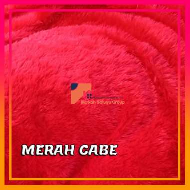 Keset bulu rasfur lembut uk 70x40cm Merah