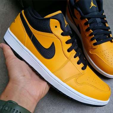 Air Jordan 1 Low University Gold Black || yellow aurora green toe