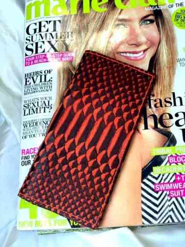 Dompet Wanita/Kulit Ular Asli/wallet Lipat Python Orange Black