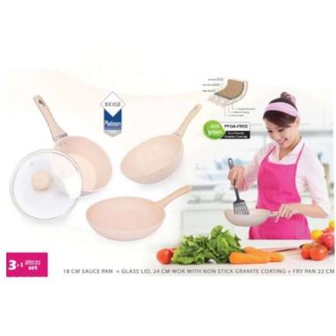 Bolde Super Pan Granite 3+1 Pcs Alat Masak Set Anti Lengket & Gores