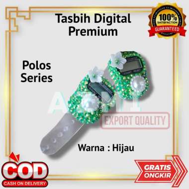 Tasbih Digital Premium Motif Polos Tasbih Hias Digital Swarovski Warna Hijau