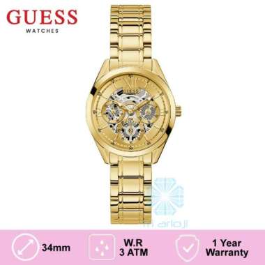 GUESS GW0253L2 Original CLEAR CUT Jam Tangan Wanita Analog Gold