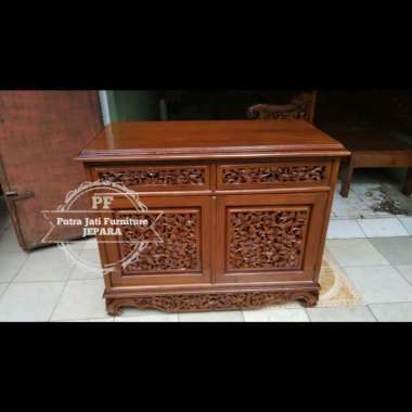 Furniture Jati Terlaris Bufet Palembang Full Ukir/ Meja TV Lemari