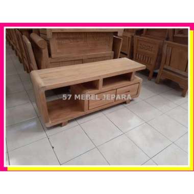Mebel jati meja Tv minimalis lemari hias ruang tamu jati mentahan