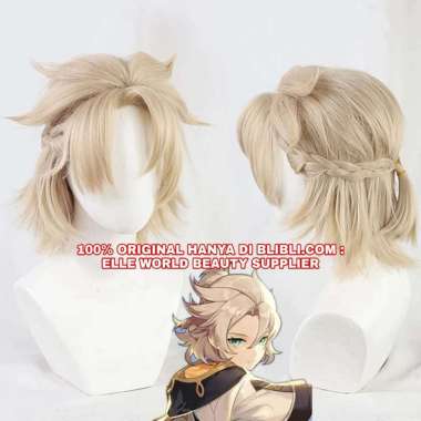 RAMBUT PALSU WIG COWO COWOK PRIA PENDEK BLONDE HARAJUKU WIG COSPLAY COSPLAYER ANIME GAME GENSHIN IMP