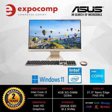 ASUS PC ALL IN ONE V222FAK-BA342W BLACK CORE i3-10110