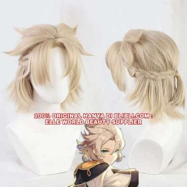 RAMBUT PALSU WIG COWO COWOK PRIA PENDEK BLONDE HARAJUKU WIG COSPLAY COSPLAYER ANIME GAME GENSHIN IMP