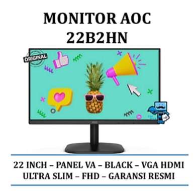Monitor AOC 22B2HN 22" FHD Ultra Slim - Garansi Resmi