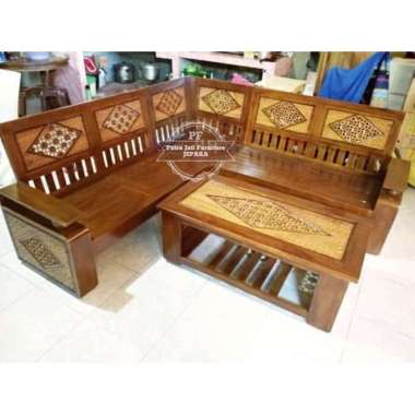Mebel Asli Jepara Set Kursi Sudut Jati Jepara - Meja Kursi Sudut 1000