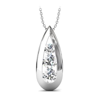 Her Jewellery Teardrop Pendant Lapis Emas Crystal Kalung Wanita