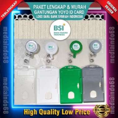PAKET YOYO ID CARD-NAMETAG LOGO BARU Bank BSI (Bank Syariah Indonesia) abu-abu