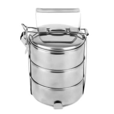 Lunch Box Rantang Kotak wadah Bekal Makan Siang 3 Susun Mini Stainless