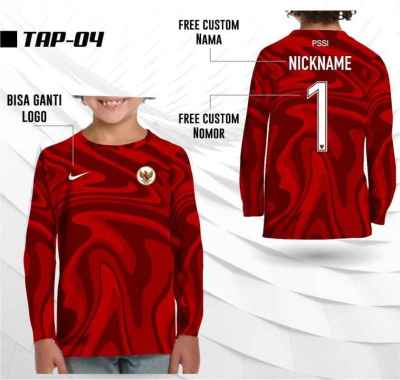 jersey anak timnas indonesia kiper gk kaos tim nasional bola lengan paanjang 1 MERAH