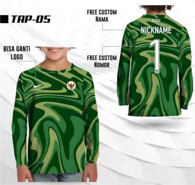 jersey anak timnas indonesia kiper gk kaos tim nasional bola lengan paanjang 2 HIJAU