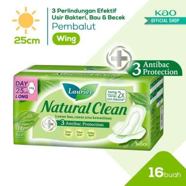 Promo Harga Laurier Natural Clean Wing 25cm 16 pcs - Blibli