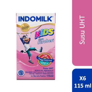 Promo Harga Indomilk Susu UHT Kids Stroberi per 6 tpk 115 ml - Blibli