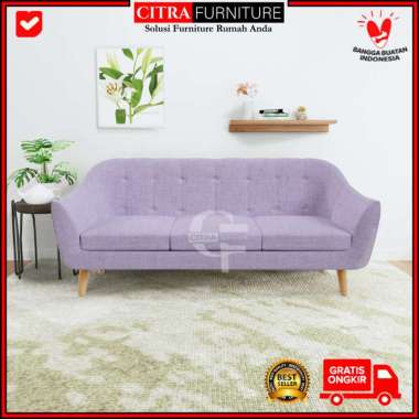 Sofa Retro Scandinavian 3 Dudukan Seater Ungu - Monza Series