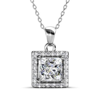 Her Jewellery Crystal Squarish Pendant Kalung