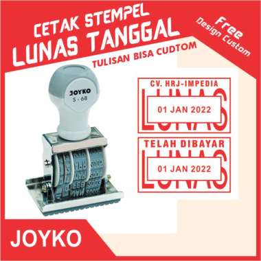 Cetak Stempel Lunas Tanggal + Tambahan Tulisan Custom | Cetak Stempel