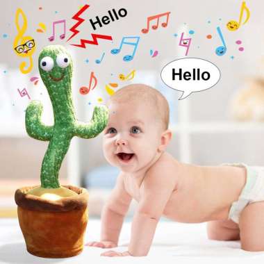 Boneka Kaktus Goyang Charger Usb - Mainan Kaktus Joget Peniru Suara - Kaktus Tiktok Menari Menyanyi